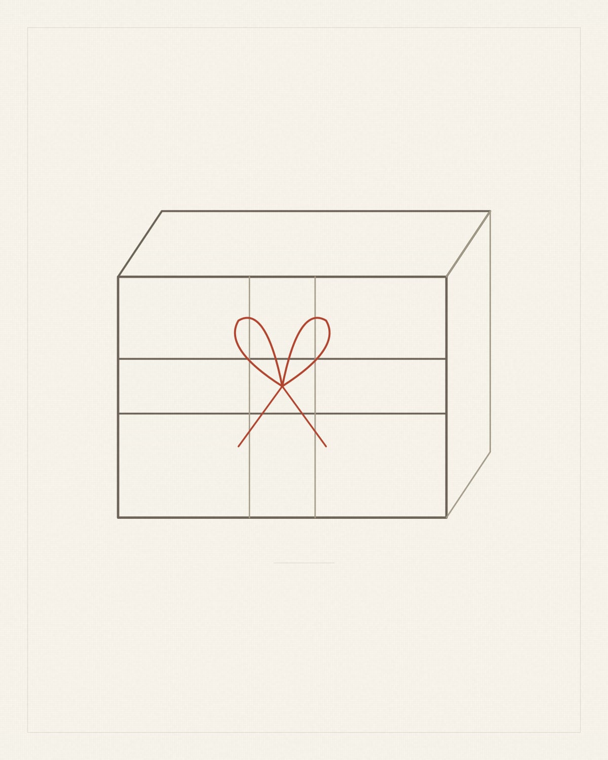 A box wrapped in unbleached paper and tied with linen twine